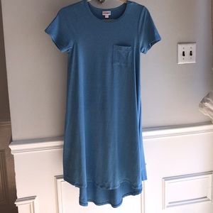 LuLaRoe Solid Blue Carly Dress XXS